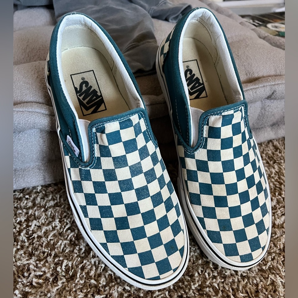 Barely worn vans checkered slipons